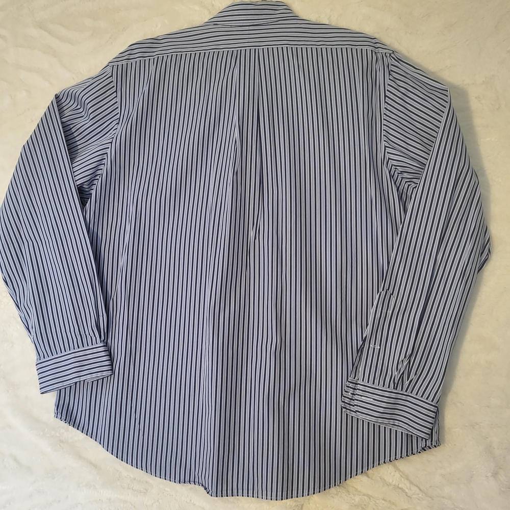 Ralph Lauren Navy Striped Button Down Shirt - Picture 2 of 14